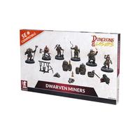 Dungeons & Lasers Dwarven Miners DND Miniatures Set - 6 Model Set with Accessori