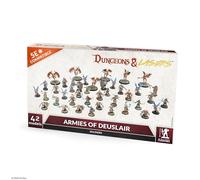 Dungeons & Lasers Set di miniature Armies of Deuslair, 42 modelli con basi sceniche, 5E, compatibili con DND e giochi di ruolo da tavolo, non verniciati e smontati, per bambini dai 14 anni in su