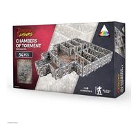 Dungeons & Lasers Set di terreno preverniciato per giochi di ruolo DND e da tavolo, 5E, compatibile con miniature in scala da 28 mm-32 mm, design modulare per un montaggio rapido (camere di tormento)