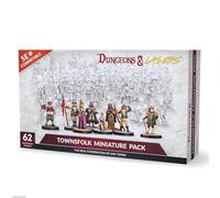 Dungeons & Lasers Townsfolk - Set di miniature NPC DND con basi sceniche per giochi di ruolo compatibili D&D e 5E, 28 mm, non verniciate e smontate, per bambini dai 14 anni in su