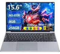 DUNHOO Computer portatile da 15,6 pollici con processore Core M3-6Y30, 8 GB di RAM 256 GB SSD, 180 ° Open Lap Top, FHD 1920 * 1080, WiFi5, BT4.2, USB3.0, mini HDMI, laptop per ufficio aziendale