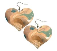 Dunhuang Mystery Prints, orecchini eleganti a forma di cuore, leggeri, accessori da donna perfetti per feste e San Valentino.