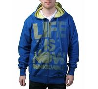 Dunkelvolk Life Is Ora Boccaglio Blu Giallo Felpa con Cappuccio Perù Surf Nwt