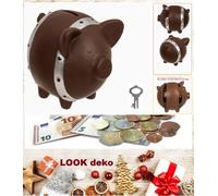 Dunkle-Schokoladen Sparschweine-Keramik-Fass-Schwein Look Misure 16x12, 5x13cm