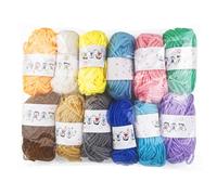 Dunkwckore 12 Colori Gomitoli Cotone per Uncinetto, 10g/20m Lana per Uncinetto Filo Filato Crochet Yarn, Filati Acrylico per Lavori a Maglia Gomitolo Progetti Bricolage a Mano per Pon Coperta Guanti