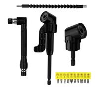 Dunkwckore 14 Pezzi Trapano Mandrino Avvitatore Angolare Kit, Prolunga Avvitatore, Trapano Angolare, 105 Gradi Snodo Per Avvitatore, 1/4" Porta Inserti per Avvitatore per Punte Adattatore