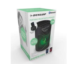 Dunlop 2121436 Altoparlante Bluetooth Portatile con LED Radio Nero 15 W