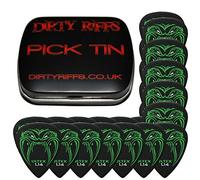 Dunlop, 24 plettri per chitarra, colore nero, 1,14 mm, in pratica scatola di latta