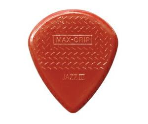 Dunlop 471P3N Nylon Stiffo Max Grip "Jazz III" Red (6 pz) Plettro Jazz