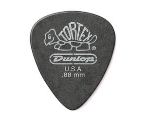 Dunlop 488 TORTEX PITCH BLACK Standard Picks (12-Pack) 0.88 mm