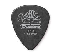 Dunlop 488 TORTEX PITCH BLACK Standard Picks (12-Pack) 1.14 mm
