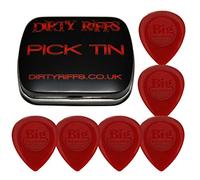 Dunlop - 6 plettri per chitarra, 1 mm, in pratica scatola di latta, colore: rosso