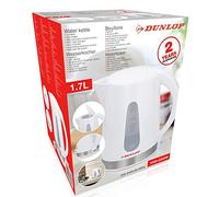 Dunlop 871125207794 Bollitore, 2200 W, 1.7 Litri, Bianco