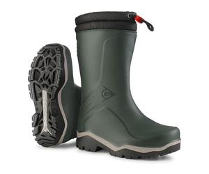 DUNLOP Blizzard - Stivali termici da neve per bambini - Stivali invernali imbottiti per ragazze e ragazzi - 100% impermeabili e caldi - Verde Heritage/Grigio/Nero - Taglie 24