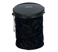 DUNLOP Car Waste Bin - Pieghevole - Ø 16 cm - con Coperchio - per Il cruscotto o Il Pavimento