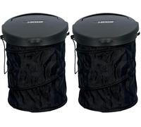 DUNLOP Car Waste Bin - Pieghevole - Ø 16 cm - con Coperchio - per Il cruscotto o Il Pavimento (Confezione da 2)
