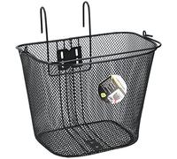 Dunlop Cestina Bicicletta Enteriore - Cesto Biciclette con Maniglia e Ganci - Cestino Bici 34 x 24,5 x 26 cm - Adatto per Bicicletta Elettrica e Bicicletta da Città - Metallo - Nero