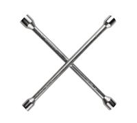 Dunlop Chiave a Croce per Ruote Auto - Chiave per Ruote Auto 17-19-21-23 MM - Chiave Bulloni Ruota - Chiave di montaggio - Chiave Ruote Auto - Chiave Cambio Ruote - 27 x 27 CM - Acciaio - Argento