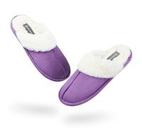 Dunlop Ciabatte Donna Calde Invernali Pantofole Pelose da Casa (37, Viola, numeric_37)