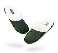 Dunlop Ciabatte Donna Calde Invernali Pantofole Pelose da Casa (38, Verde, numeric_38)