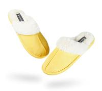 Dunlop Ciabatte Donna Calde Invernali Pantofole Pelose da Casa (40, Giallo, numeric_40)