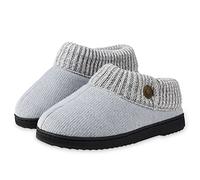 DUNLOP Ciabatte Donna Invernali, Pantofole Donna Chiuse Dietro con Suola Antiscivolo Memory Foam (38, Grigio Chiaro, numeric_38)