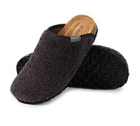 DUNLOP Ciabatte Donna, Pantofole Invernali con Pelliccia, Babbucce Antiscivolo con Soletta Memory Foam, Ciabatta da Casa (Grigio Scuro, Numeric_38)