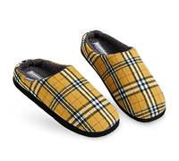 Dunlop Ciabatte Uomo, Comode Pantofole Invernali Calde Memory Foam, Taglia 41-46, Idea Regalo Compleanno, Ciabatta Da Casa Con Pelo, Originali Babbucce Uomo (Grigio/Senape, numeric_46)