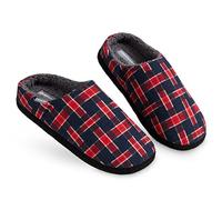 DUNLOP Ciabatte Uomo, Comode Pantofole Invernali Calde Memory Foam, Taglia 41-46, Idea Regalo Compleanno, Ciabatta Da Casa Con Pelo, Originali Babbucce Uomo (Navy/Borgogna, numeric_42)