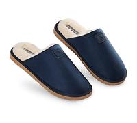 Dunlop Ciabatte Uomo, Pantofole Uomo Invernali, Ciabatte da Casa Uomo con Imbottitura Interna, Pantofole da Uomo Memory Foam Casa o Esterno, Regali per Lui, Natale, Compleanno (42 EU, Blu Navy)