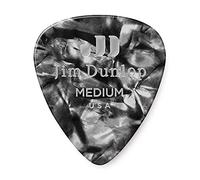 Dunlop Classic, Plettri Per Chitarra In Celluloide, Confezione Da 12 Pezzi M Black Pearloid