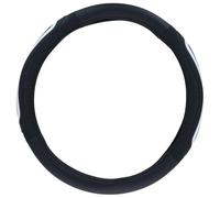 Dunlop Coprivolante auto 38 cm - Adatto per volanti 37 - 39 cm - Comoda impugnatura - Antiscivolo - Decorazione auto - Similpelle - Nero/Bianco