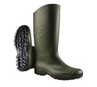 DUNLOP Dane Stivali da Giardinaggio Impermeabili per Donna e Uomo - Stivali da Pioggia con Gambale Ampio per la Pesca - Realizzati in PVC - Verde/Nero - Taglie dalla 38 alla 47