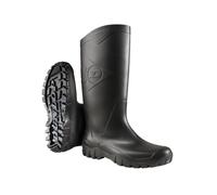 Dunlop Dane, stivali di gomma al ginocchio, unisex, impermeabili e resistenti agli agenti chimici, leggeri, per uso esterno, in PVC, nero, EU 46, UK11