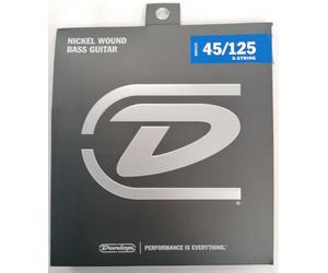 Dunlop DBN45125 Nickel Wound Bass 5 Muta Set 5 Corde per Basso Tensione 45-125