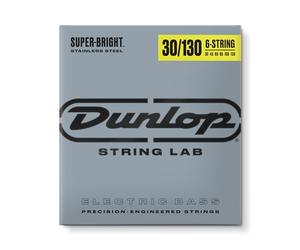 Dunlop DBSBS40120 super Bright corde per basso, Stainless Steel 30-130, 5 corde/set 6 corde M