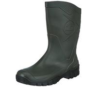 DUNLOP Dee - Stivali di gomma impermeabili per uomo e donna - Stivali da pioggia leggeri - punta morbida - polpaccio largo - PVC - colore verde/nero - taglie 37