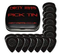 Dunlop Delrin Prime Grip - 24 plettri per chitarra, 2,00 mm, in pratica scatola di latta