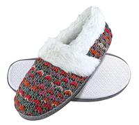 DUNLOP - Donna Invernali Calde Peluche Simpatiche Morbide Pantofole Maglia per Casa (39 EU, 8029 Brown)