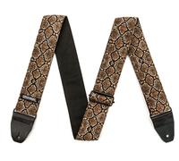DUNLOP - Tracolla Jacquard King Cobra per Chitarra e Basso, Design a Raggio Piatto, Molla a Bassa Tensione, Colore Nero e Arancio (D6726)