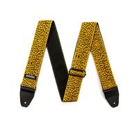 DUNLOP - Tracolla Jacquard Leopardskin per Chitarra e Basso con Terminali in Vera Pelle, Regolabile fino a 165 cm, Motivo Leopardato (D6725)