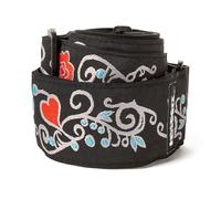 DUNLOP JH17 - Tracolla per chitarra Hendrix Monterey Inverse, nero/bianco