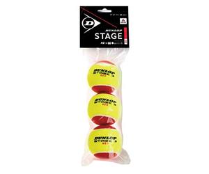 DUNLOP Pallina da tennis Stage 3 Rossa - per bambini e principianti su campi piccoli