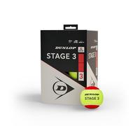 DUNLOP Pallina da tennis Stage 3 rossa, per bambini e principianti sul campo piccolo, 12 palline