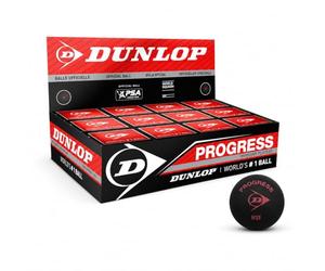 Dunlop Palline da squash Progress, Punto rosso | 6% più grande della Pro | 20% di tempo di volo in più | Più reazione | Controllo e fiducia per giocatori in crescita