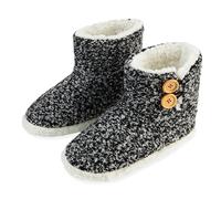 Dunlop Pantofole Donna Invernali a Stivaletto Antiscivolo Memory Foam Regalo di Natale (Noir, 39 EU)