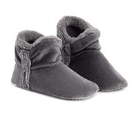 Dunlop Pantofole Donna Invernali Carine e Comode, Pantofole a Stivaletto Imbottite Calde Memory Foam, Pantofola da Casa Invernale, Regalo di Natale, di Compleanno (41 EU, Grigio Scuro)