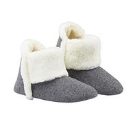 Dunlop Pantofole Donna Invernali, Ciabatte A Stivaletto Con Pelliccia, Calde, Memory Foam E Antiscivolo (Grigio Scuro, 39, numeric_39)