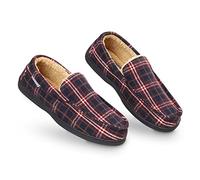 Dunlop - Pantofole mocassino da uomo, in pile sherpa con suola in gomma, con memory foam, traspiranti, per interni ed esterni, idea regalo per uomo, (Borgogna.), 43 EU