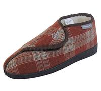 Dunlop - Pantofole ortopediche da uomo, con chiusura tattile, regolabili, Plaid marrone., 40 2/3 EU